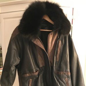 Women's Luxury Leather Jacket w/ Fox Collar/Lining